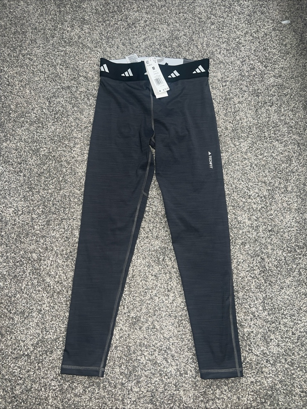 adidas Black Techfit Compression Leggings with Logo Waistband